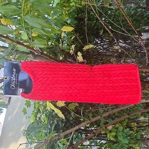 Holiday, Red Cable Knit Texture,  48inch Very Soft Christmas Tree Skirt